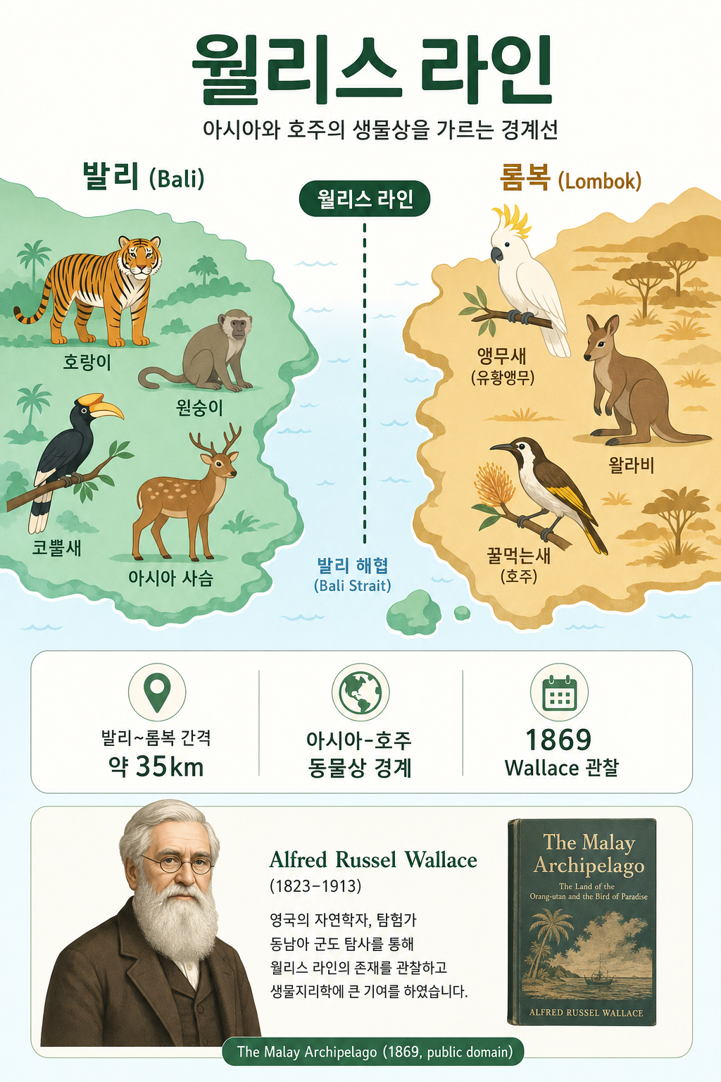 Wallace Line 지도 인포그래픽