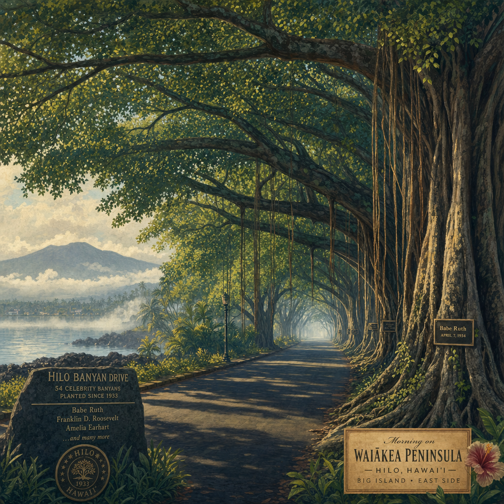Hilo Banyan Drive + Liliʻuokalani 정원