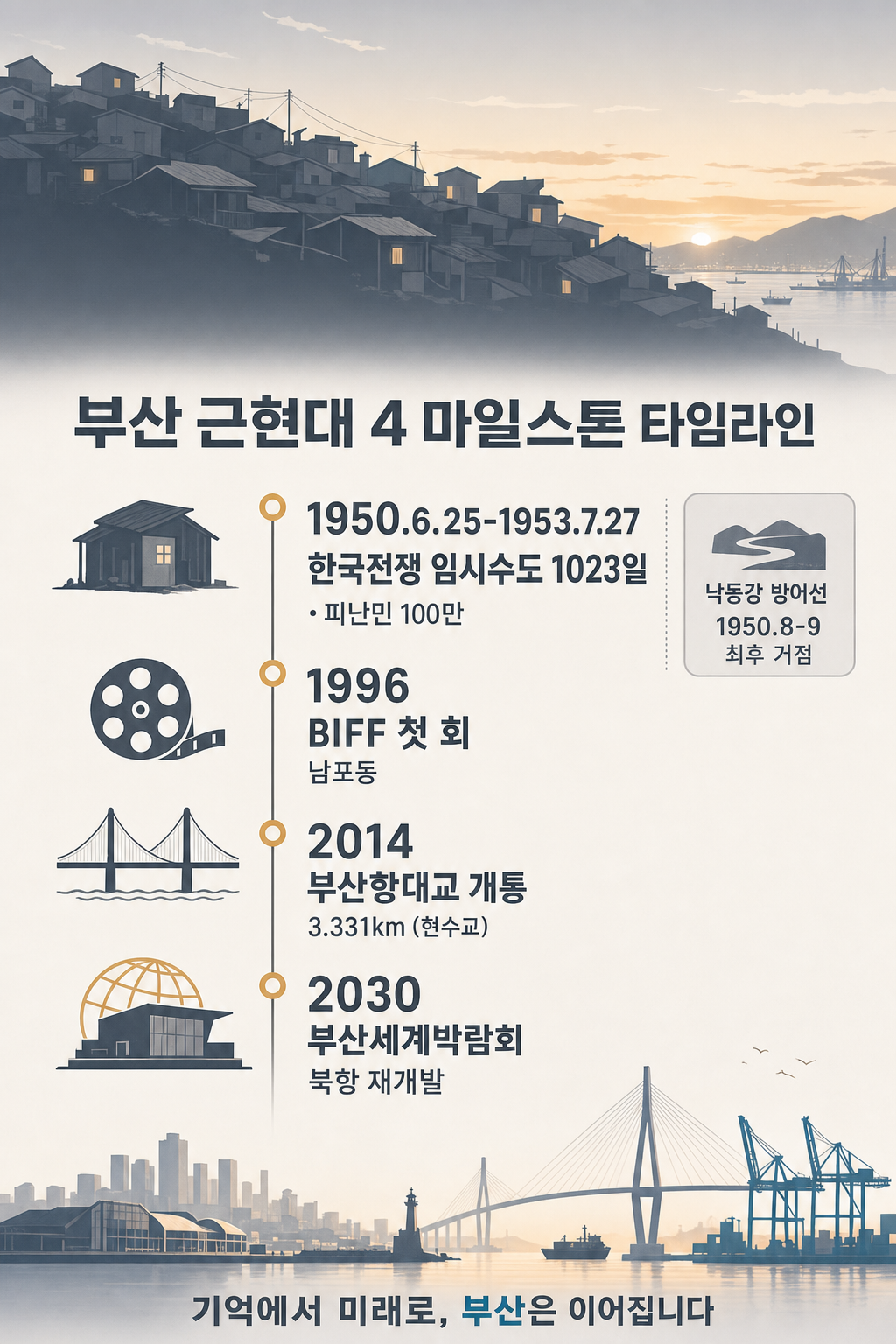 부산 근현대 4 마일스톤 1950→2030