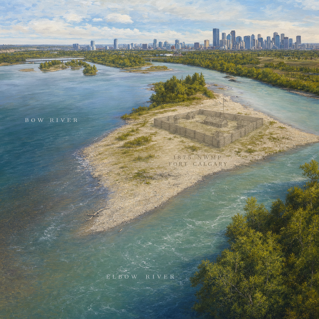 Bow River·Elbow River 합수점 개념도