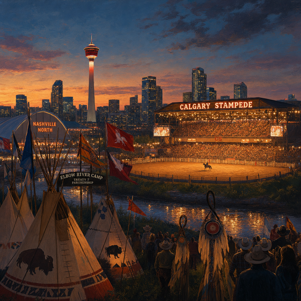 Calgary Stampede 저녁 분위기