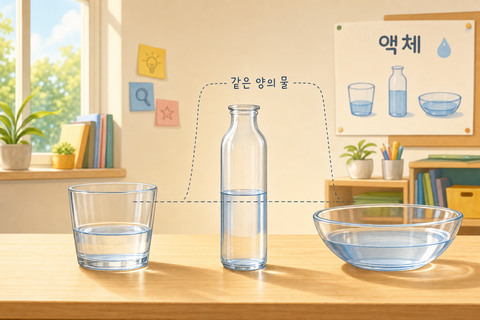 초3 화학 둘째 시간 — 그릇에 따라 모양이 바뀌는 것들, 액체 표지