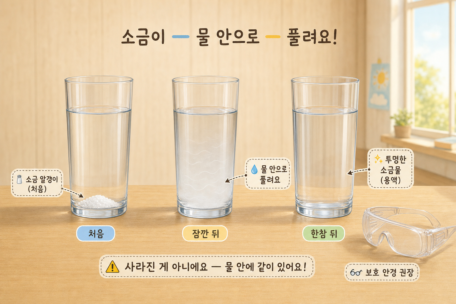 초5 화학 첫 시간 — 물에 녹아요 (용해) 표지