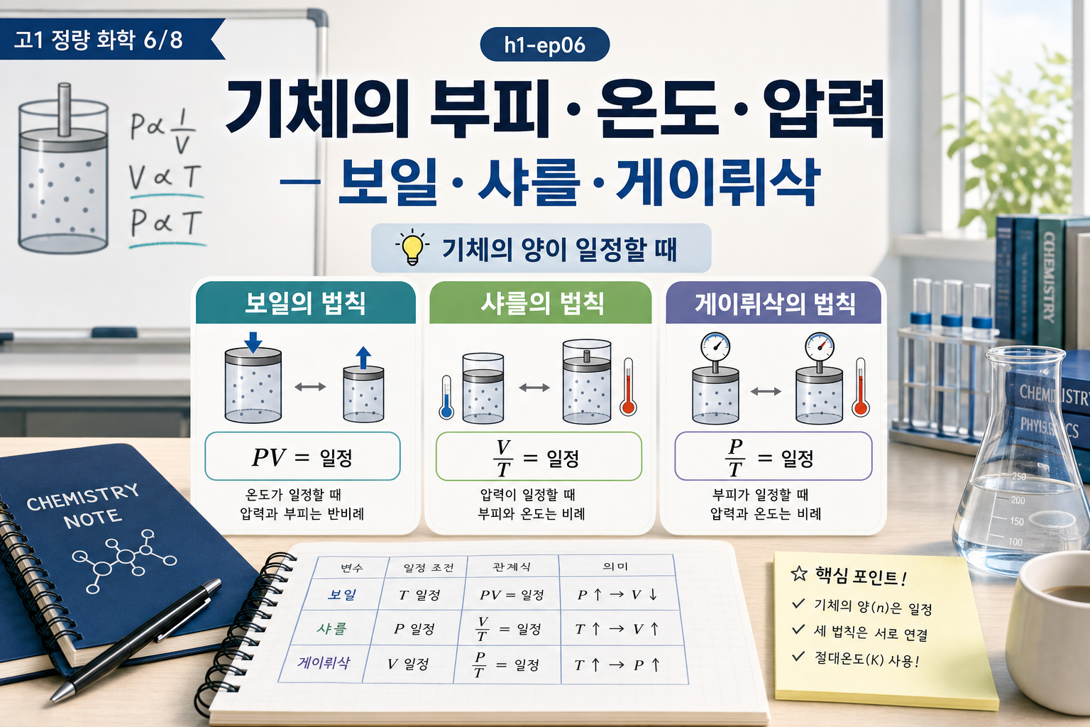 기체의 부피·온도·압력 — 보일·샤를·게이뤼삭 표지
