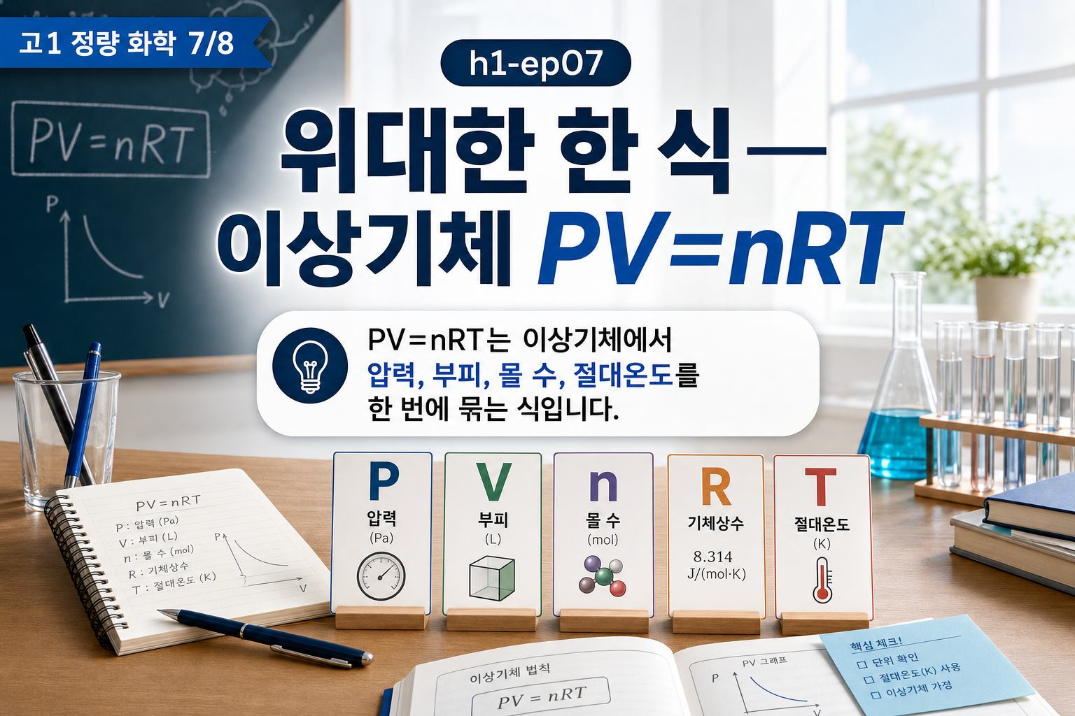위대한 한 식 — 이상기체 PV=nRT 표지