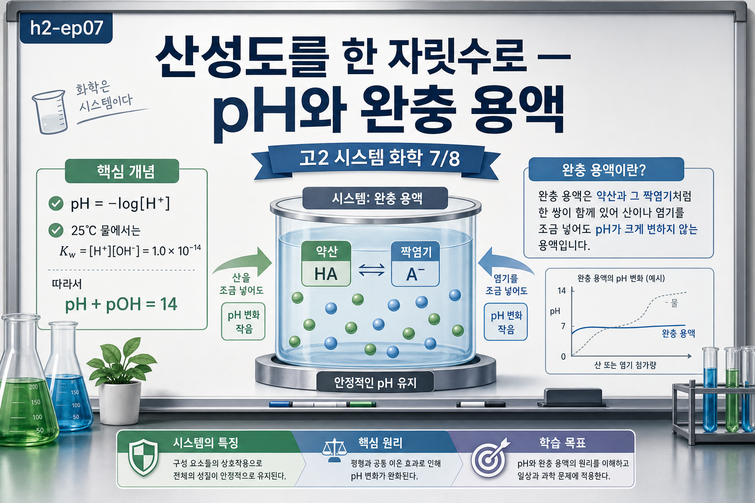 산성도를 한 자릿수로 — pH와 완충 용액 표지