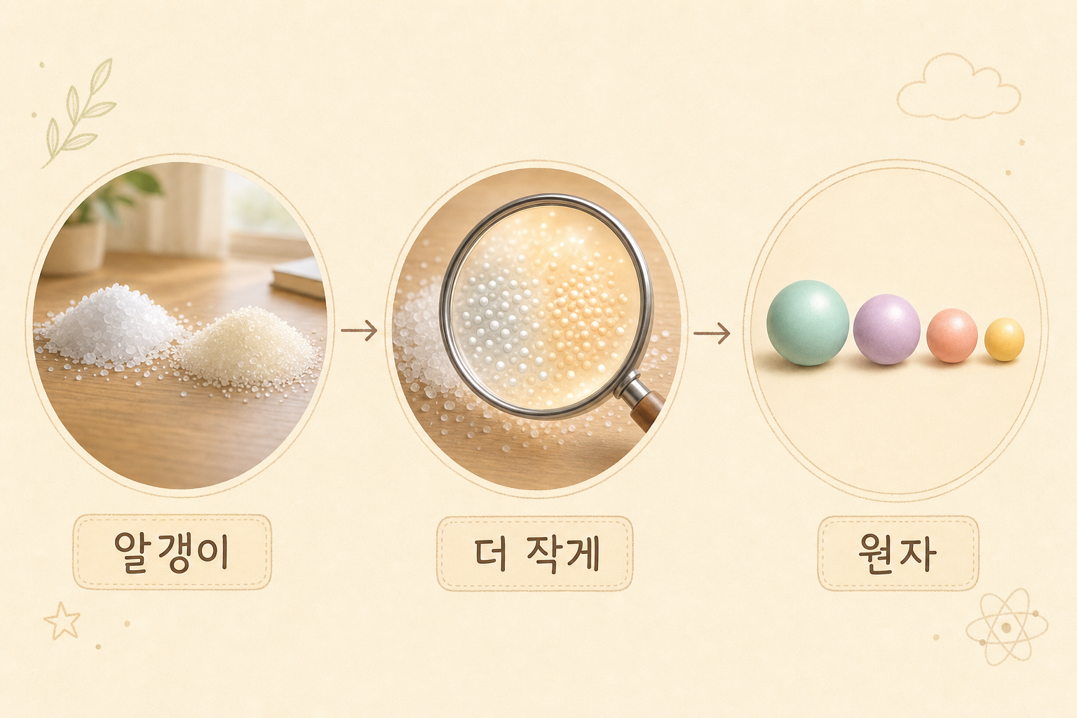 알갱이가 원자가 되다 — 돌턴의 약속, 중1 화학의 첫 걸음 표지