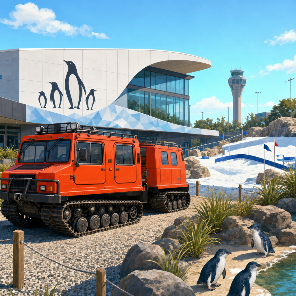 International Antarctic Centre · Hagglund 설상차