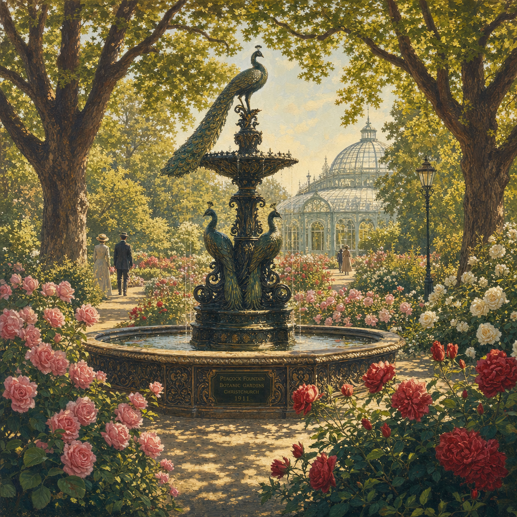 Botanic Gardens Peacock Fountain · 장미 정원