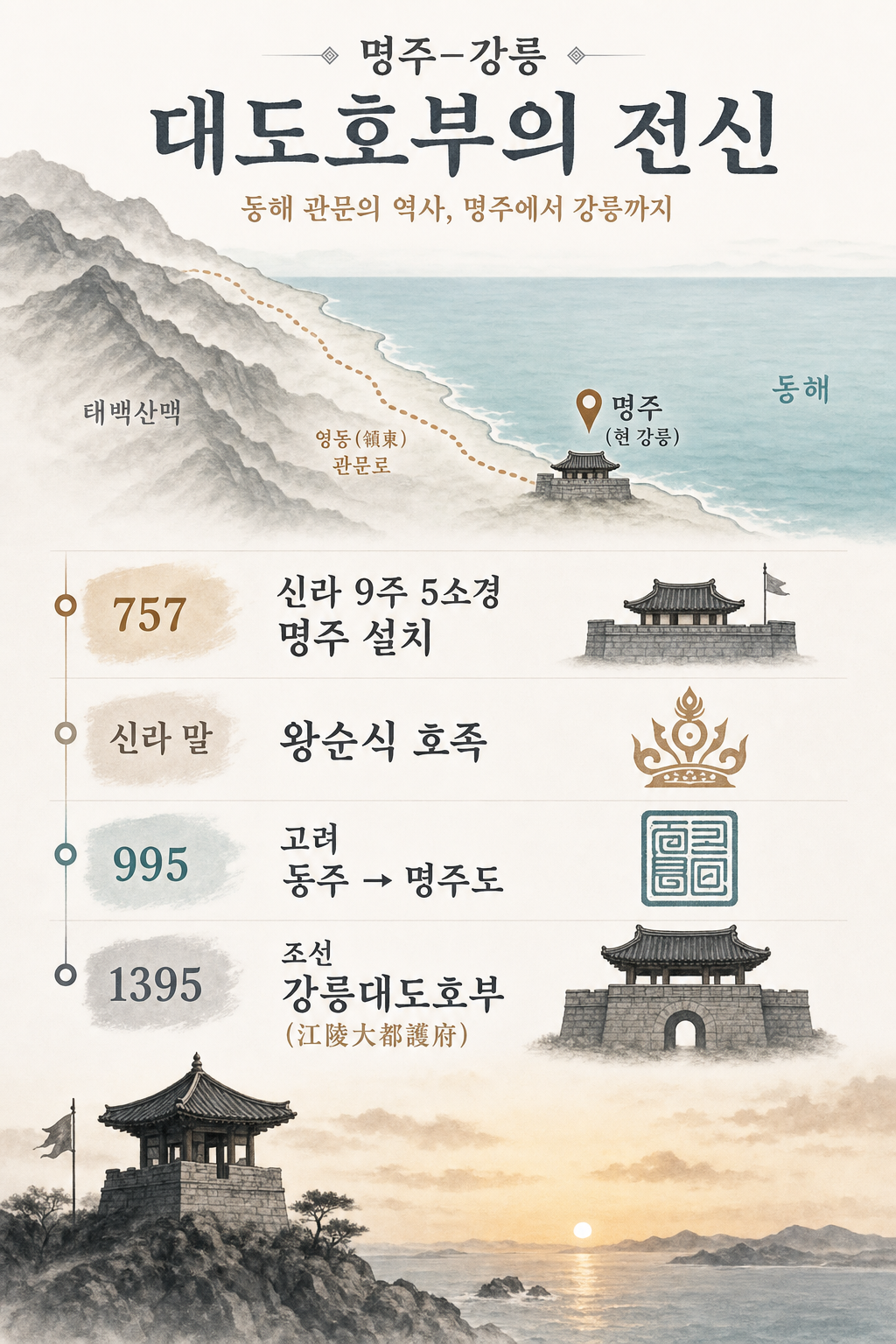 명주·강릉대도호부 1,400년 행정 인포그래픽