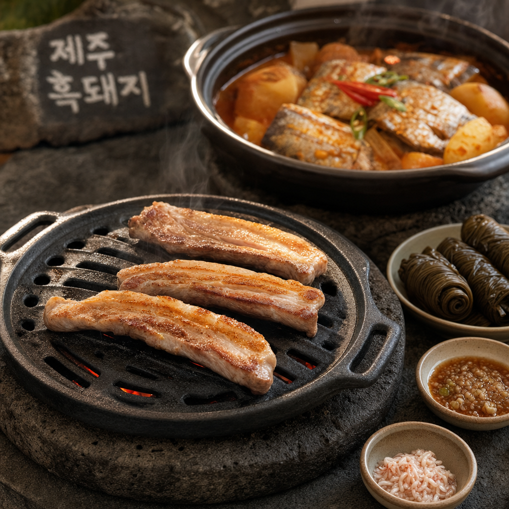 흑돼지 + 갈치조림 한 상