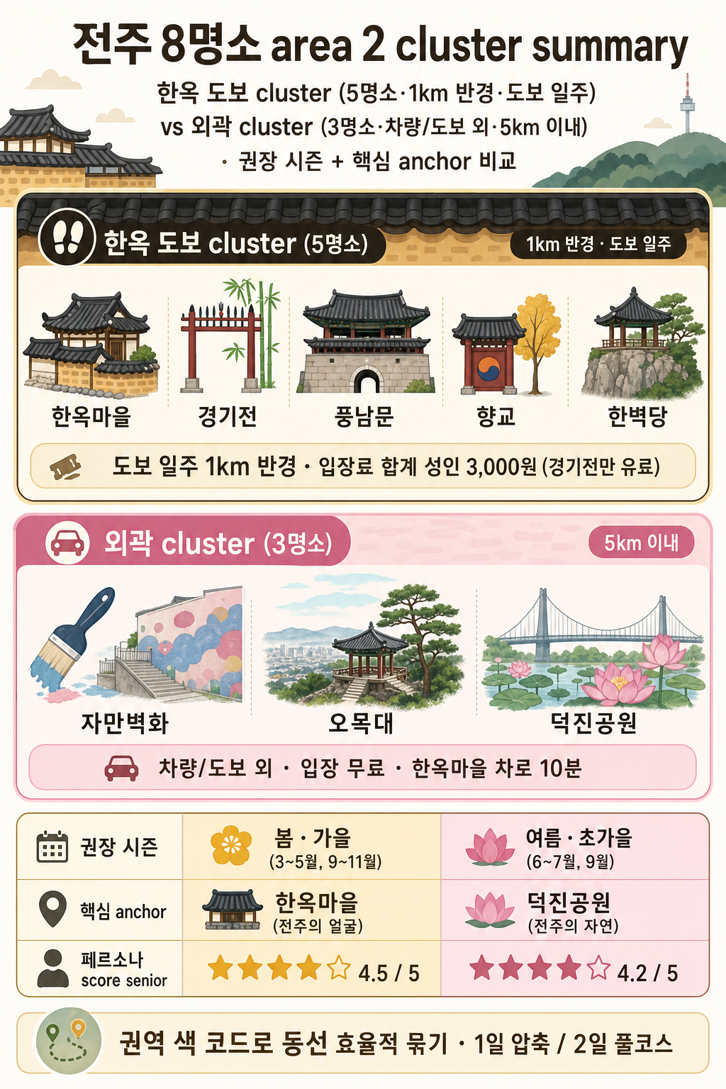 전주 8명소 2 cluster summary 인포그래픽