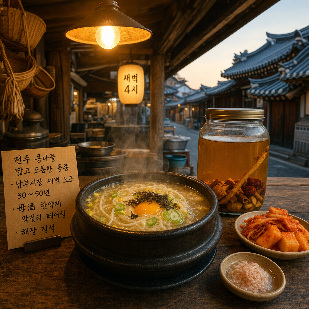 콩나물국밥 + 모주 새벽 해장