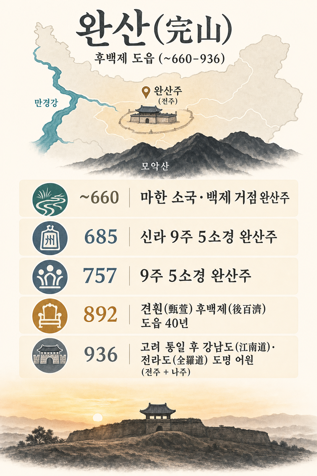 완산·후백제 도읍 인포그래픽