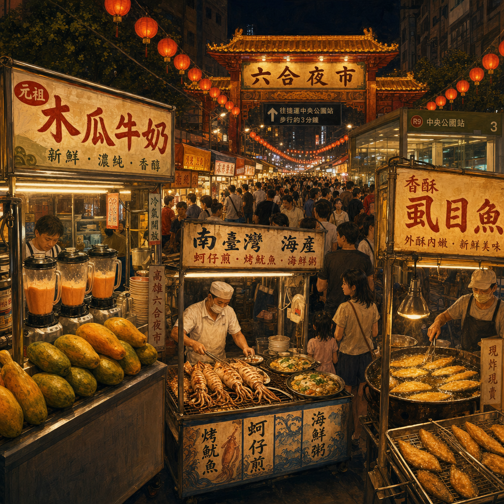 六合夜市 저녁
