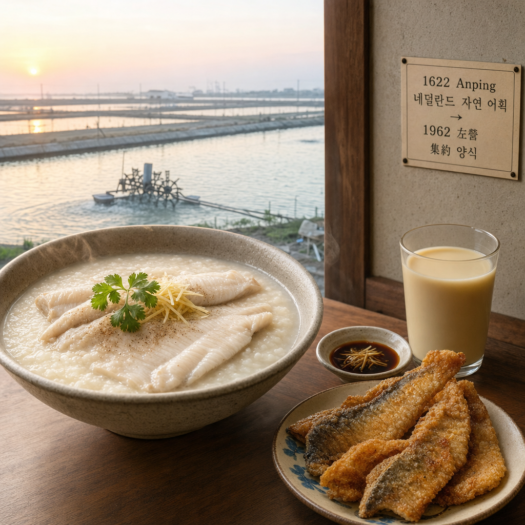 虱目魚 粥 + 左營 양식장