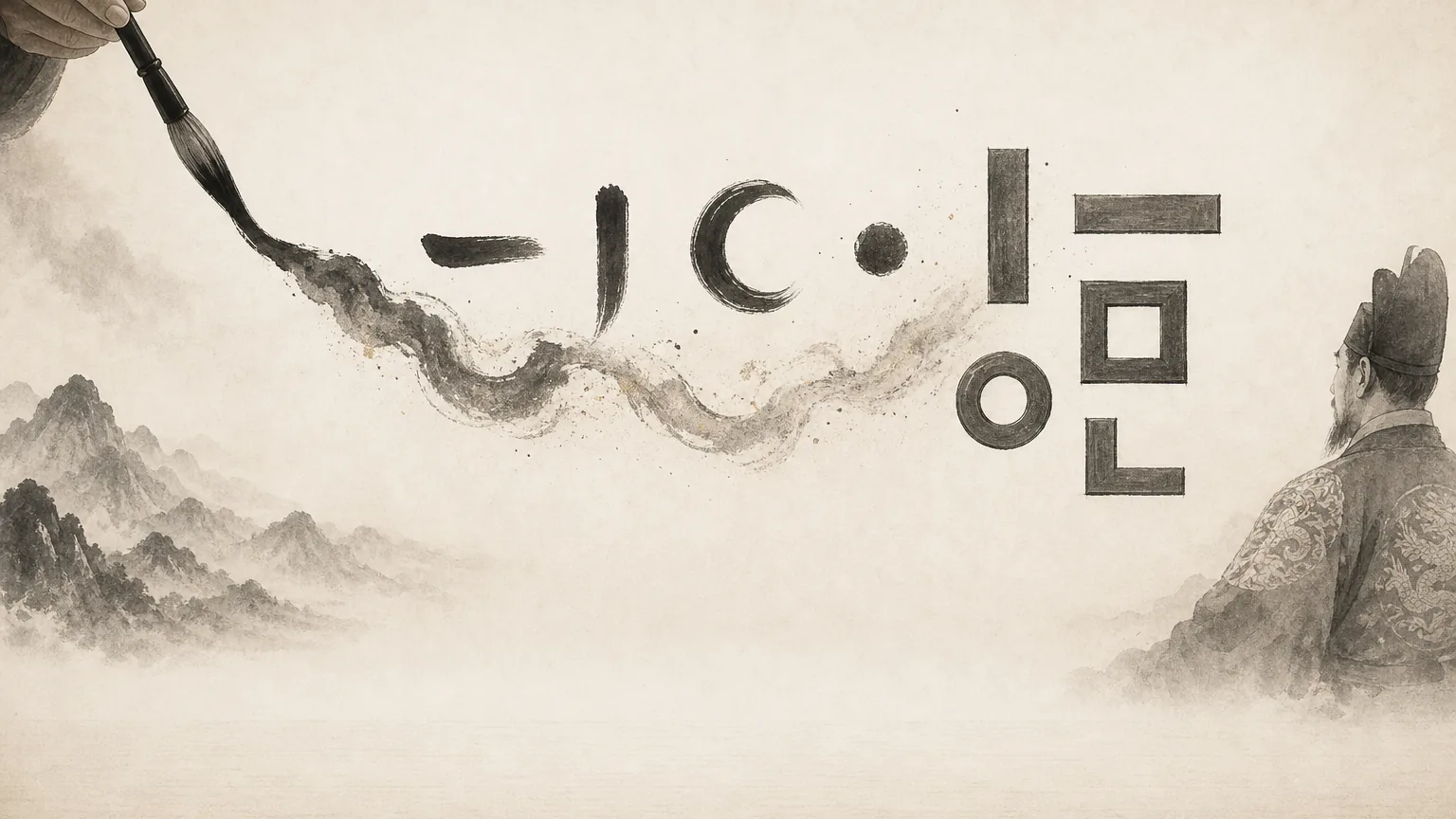 훈민정음 창제와 글자의 문제를 상징하는 장면