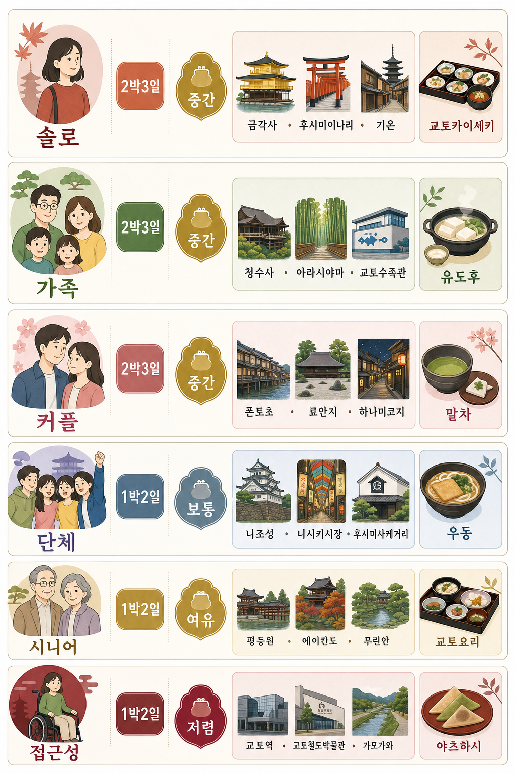 여행 스타일 비교 인포그래픽