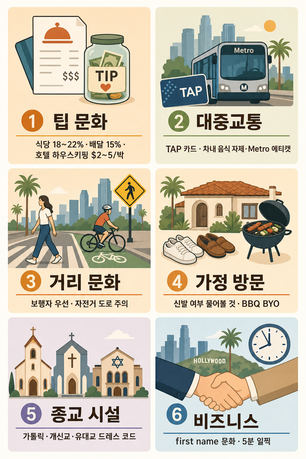 LA 에티켓 6가지 인포그래픽