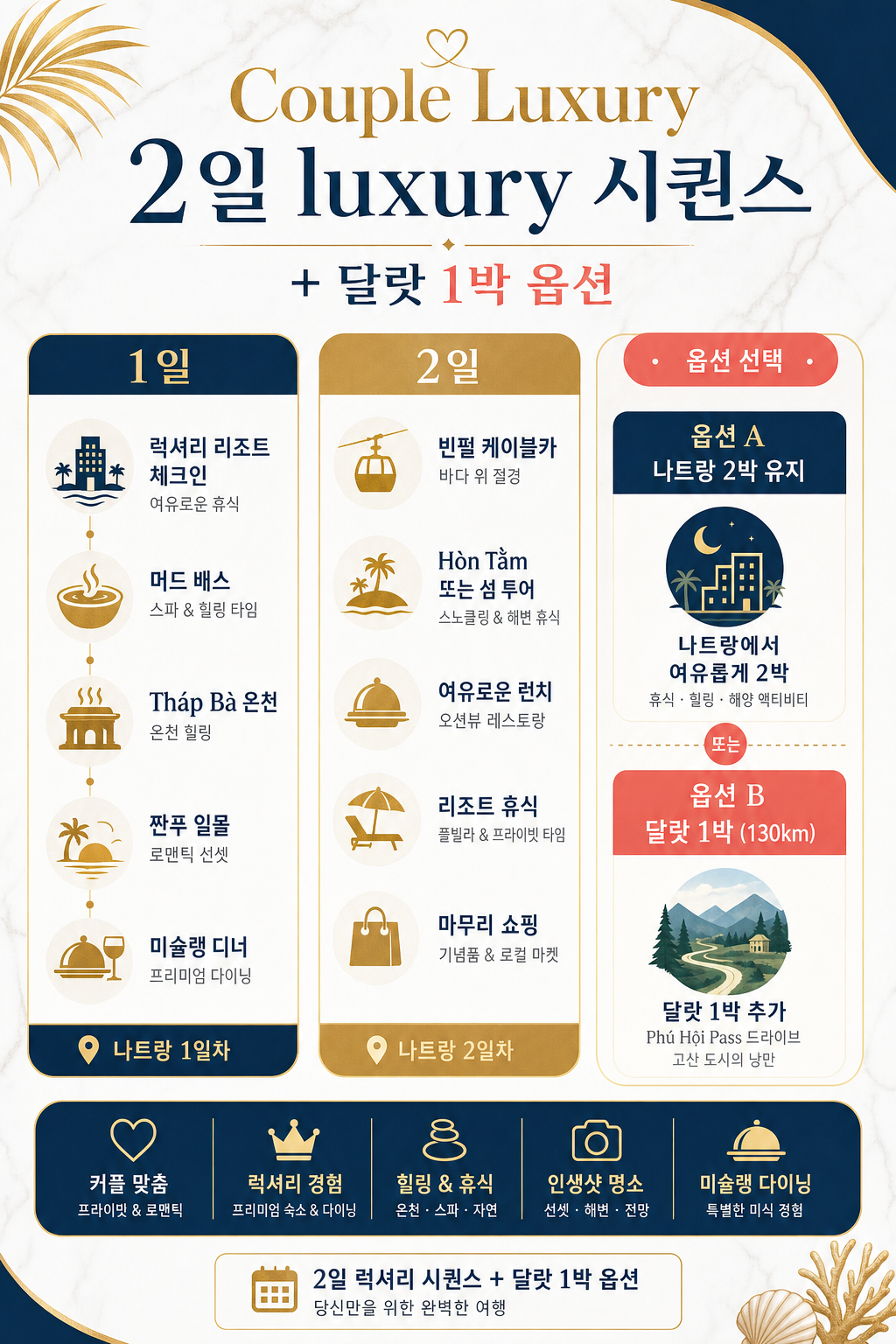 Couple Luxury 2일 + 달랏 1박 옵션