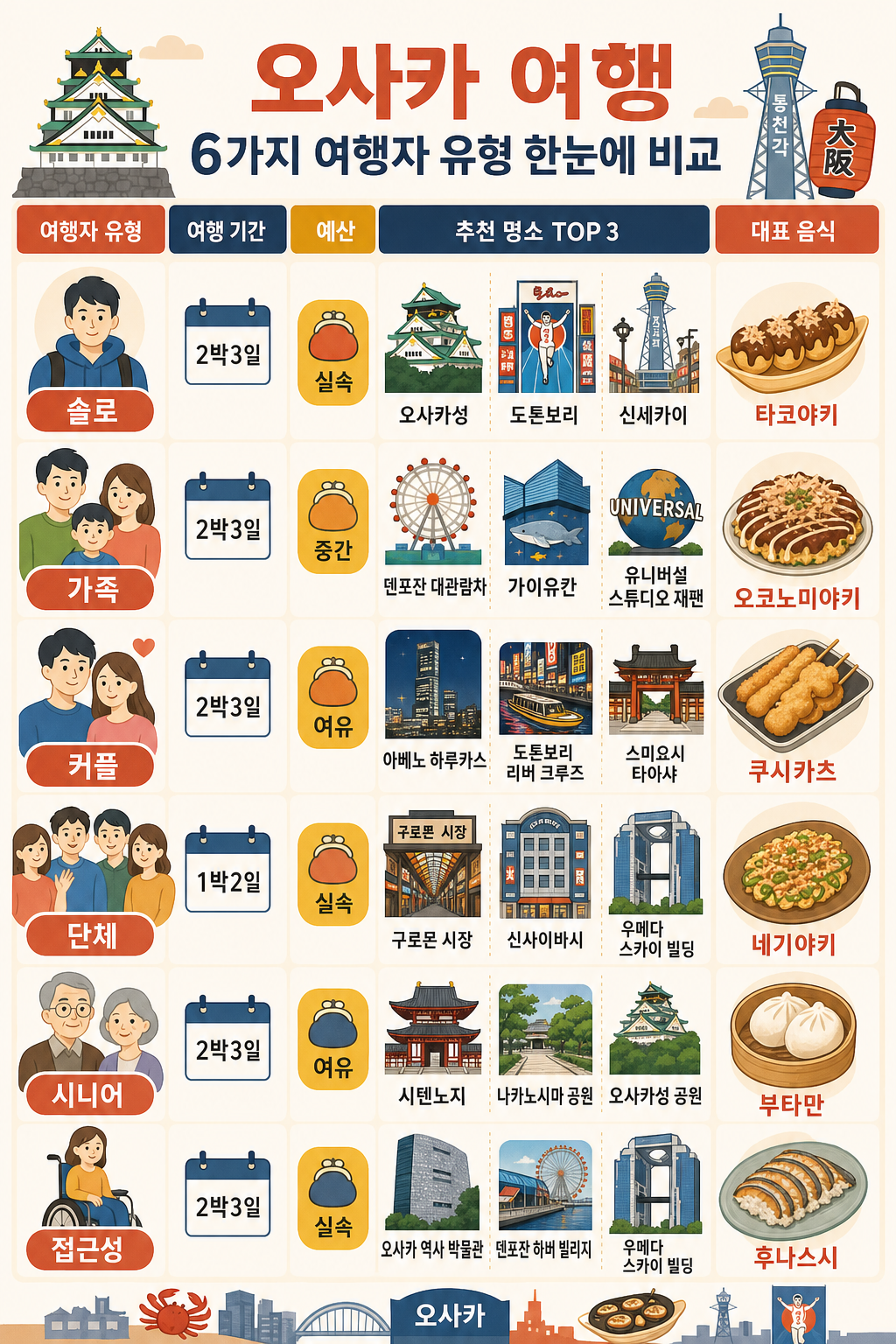 여행 스타일 비교 인포그래픽