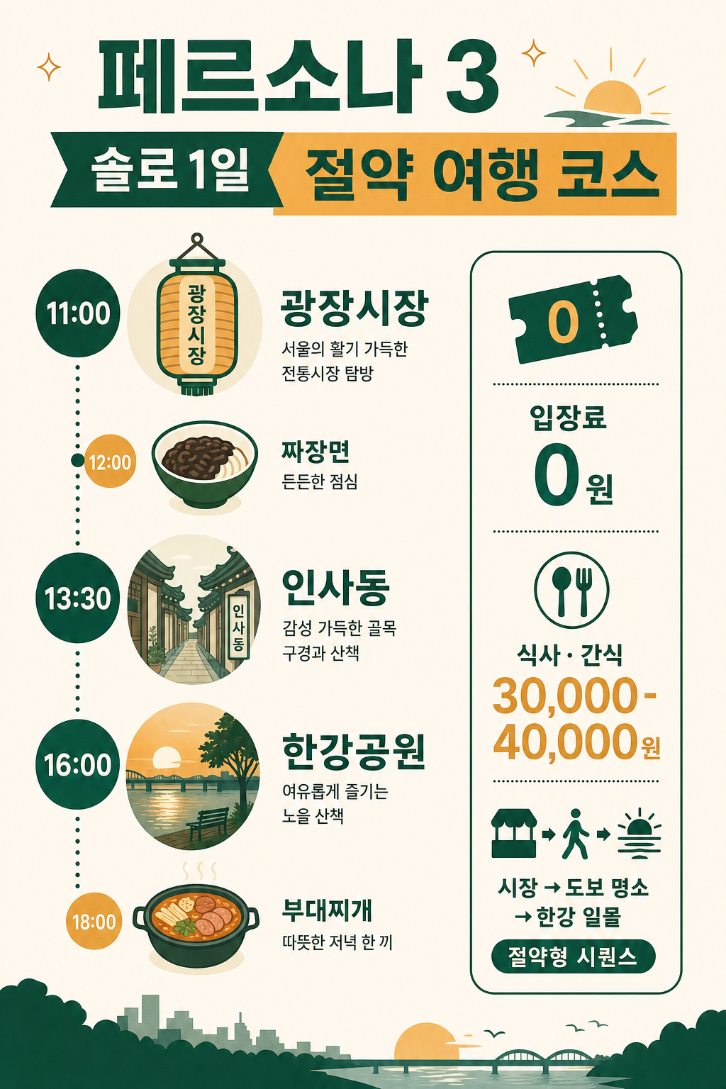솔로 1일 일정