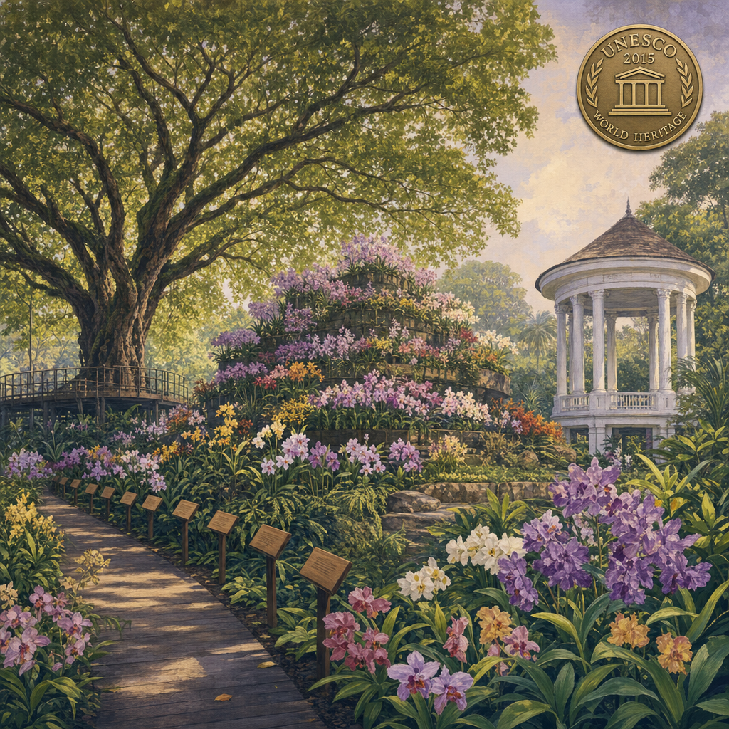 싱가포르 식물원 UNESCO + National Orchid 이미지