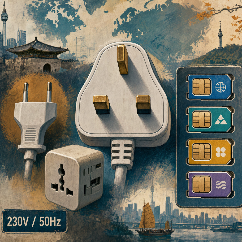 230V Type G 어댑터 + SIM 결 이미지