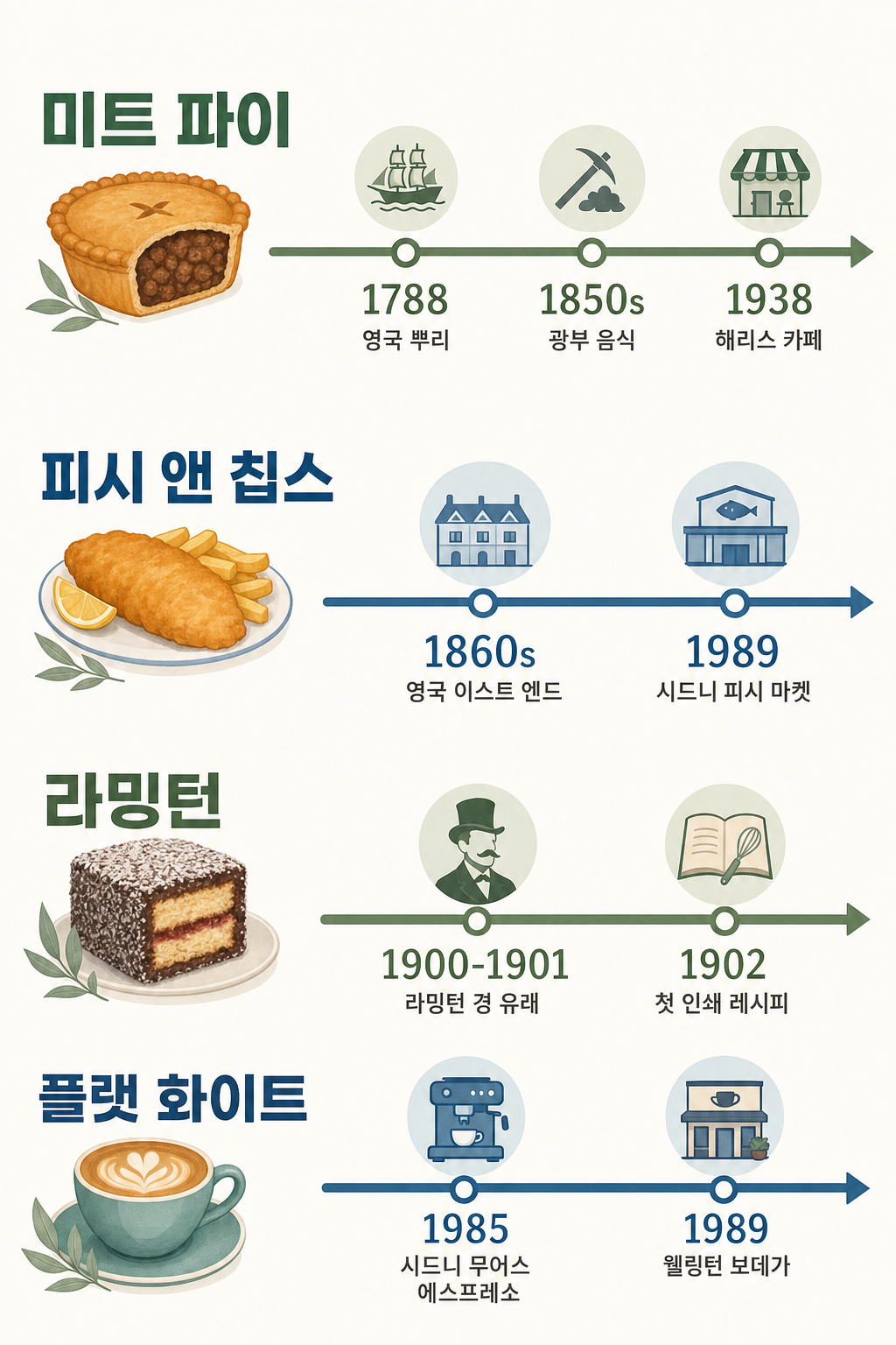 시드니 미식 4종 200년 타임라인