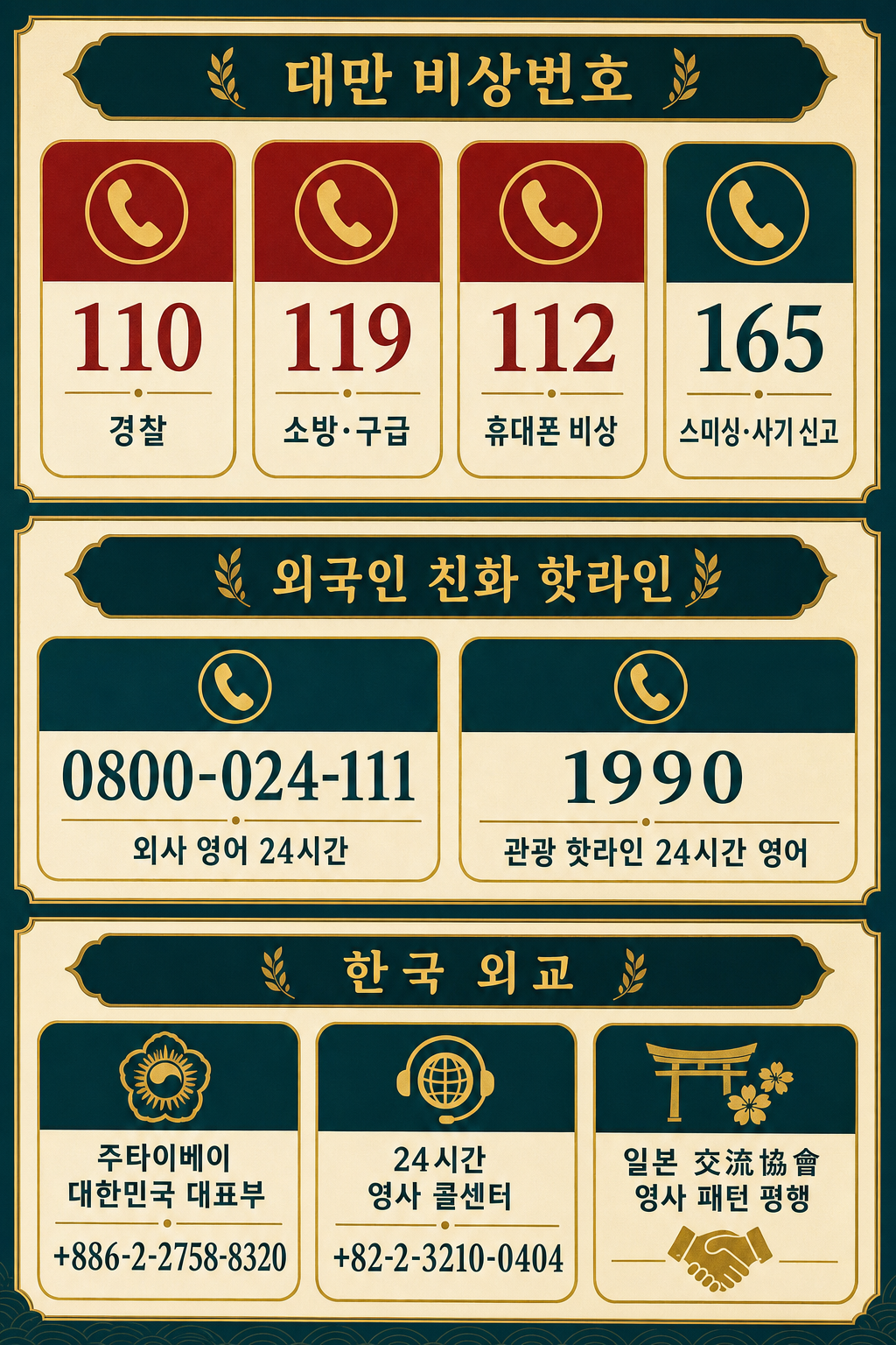 비상번호 + 대표부 인포그래픽