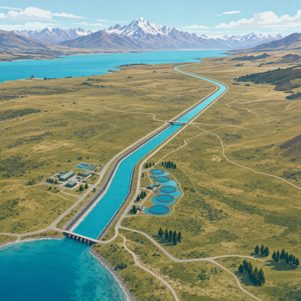 Tekapo Canal aerial illustration
