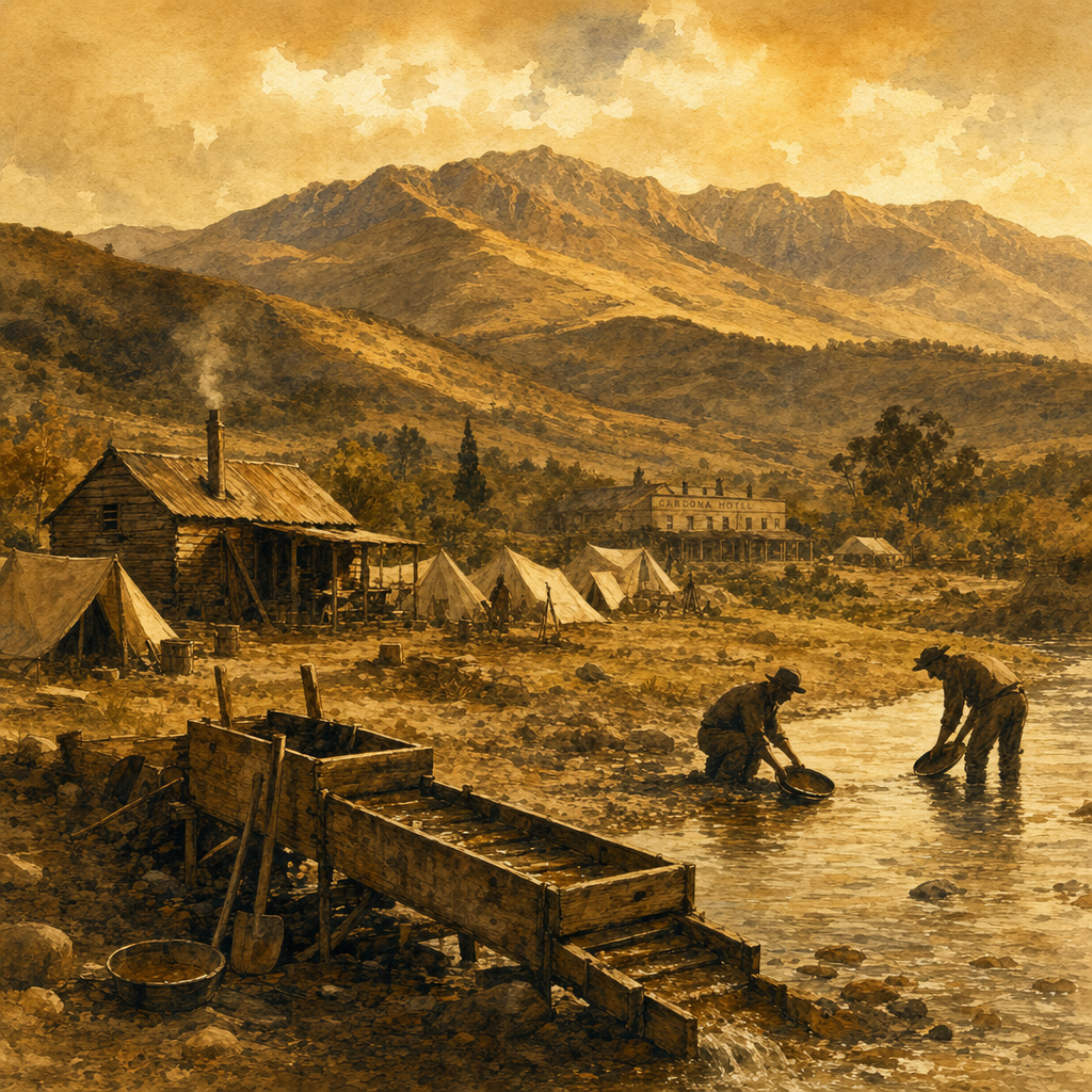 1862년 Cardrona 골드러시 광부 캠프
