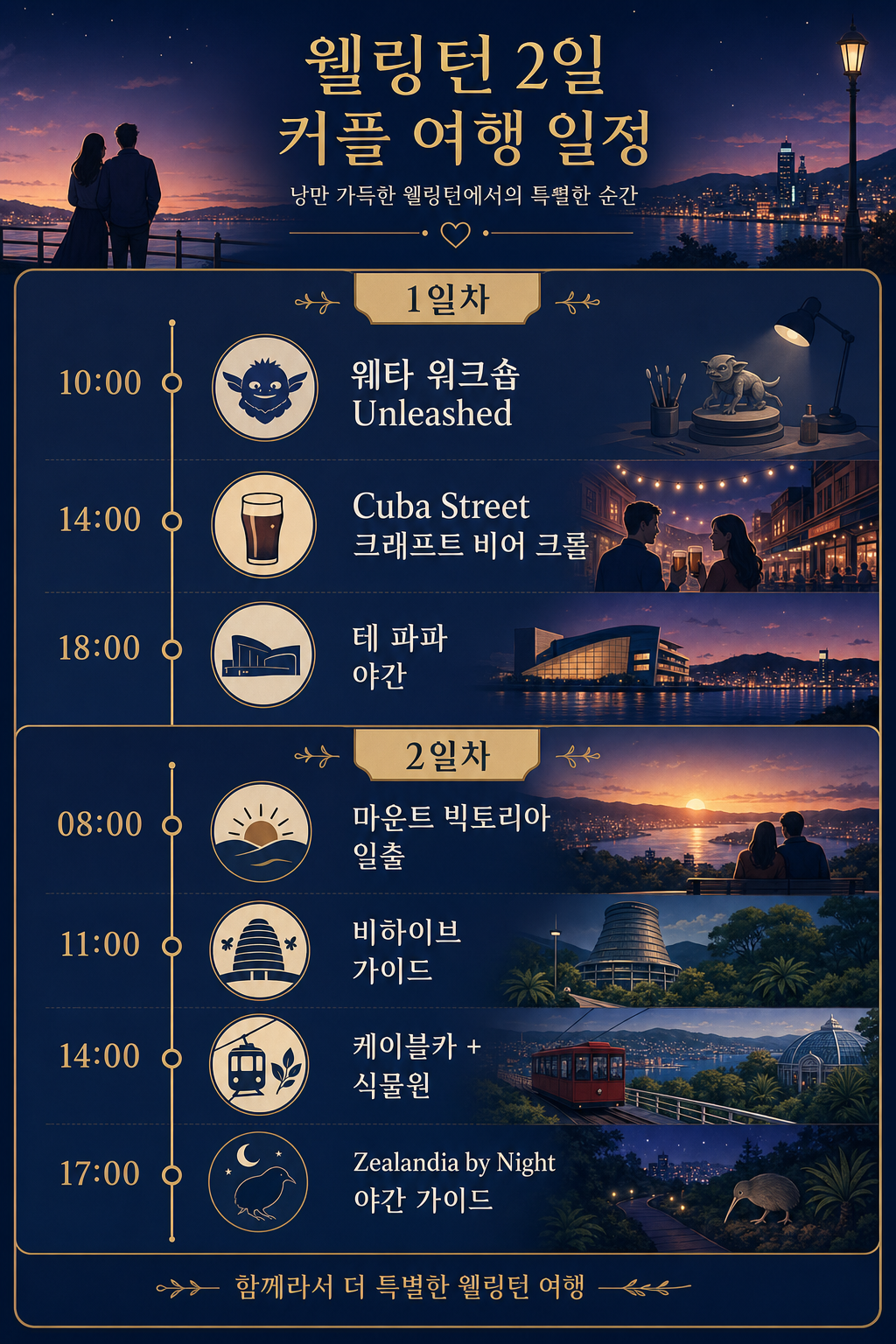 연인 1박 2일 일정 타임라인