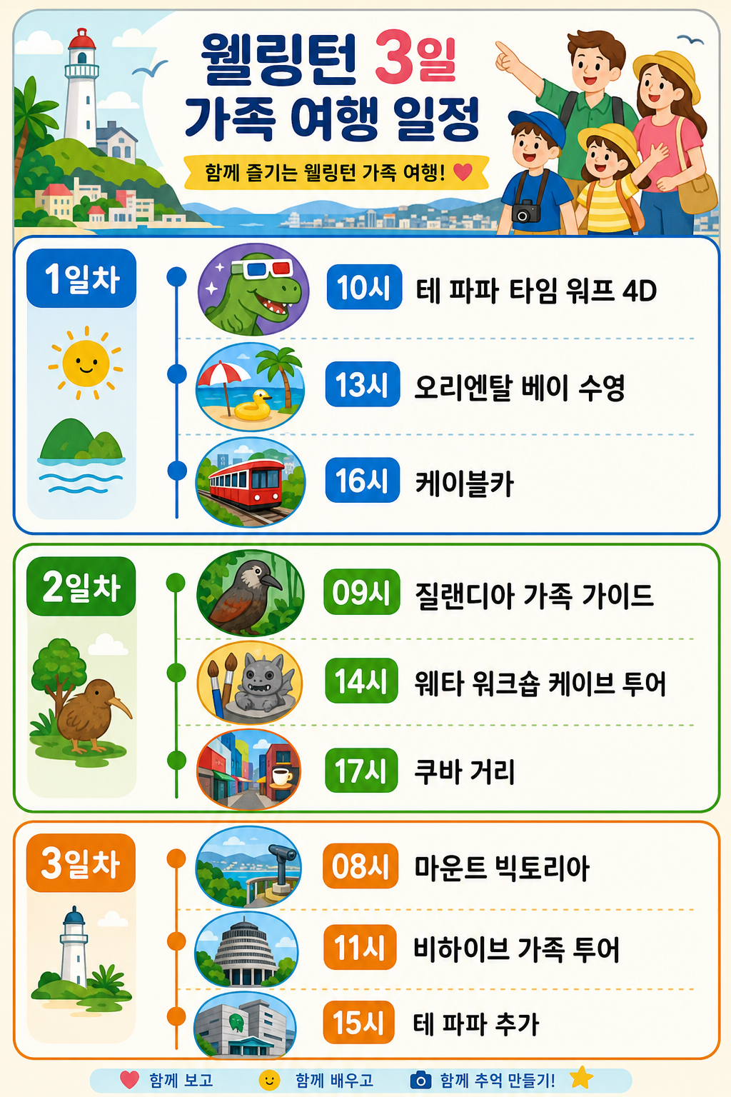 가족 2박 3일 일정 타임라인